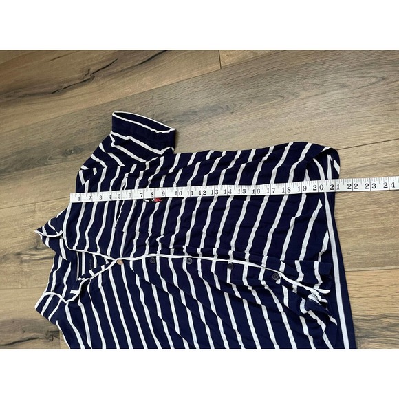 Kate Spade M Pajama Set Coordinating Shirt Cropped Pants French Bulldog Stripe - Picture 4 of 8